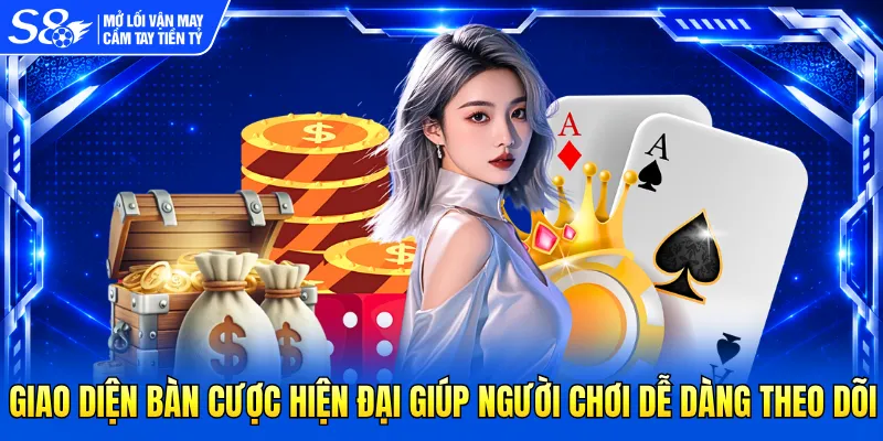 Giao diện bàn cược hiện đại giúp người chơi dễ dàng theo dõi